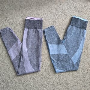 PINK Victoria Secret Seamless Purple and Blue Leggings